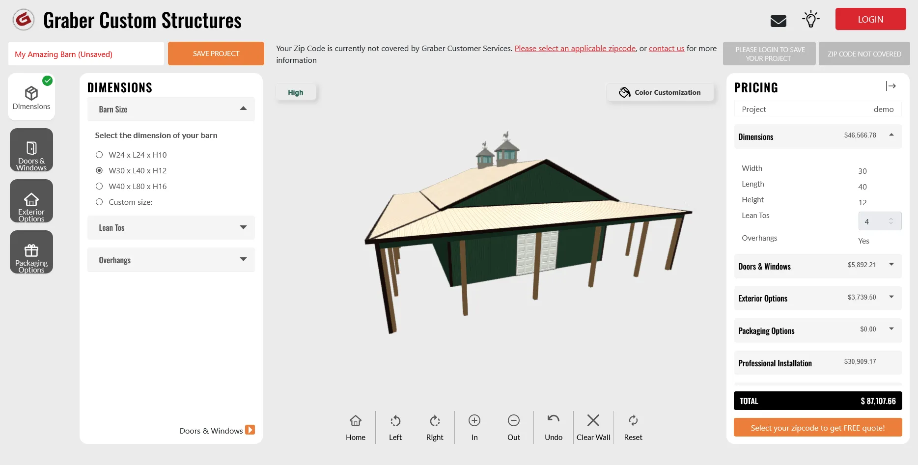 Graber - Interactive 3D Barn Visualizer